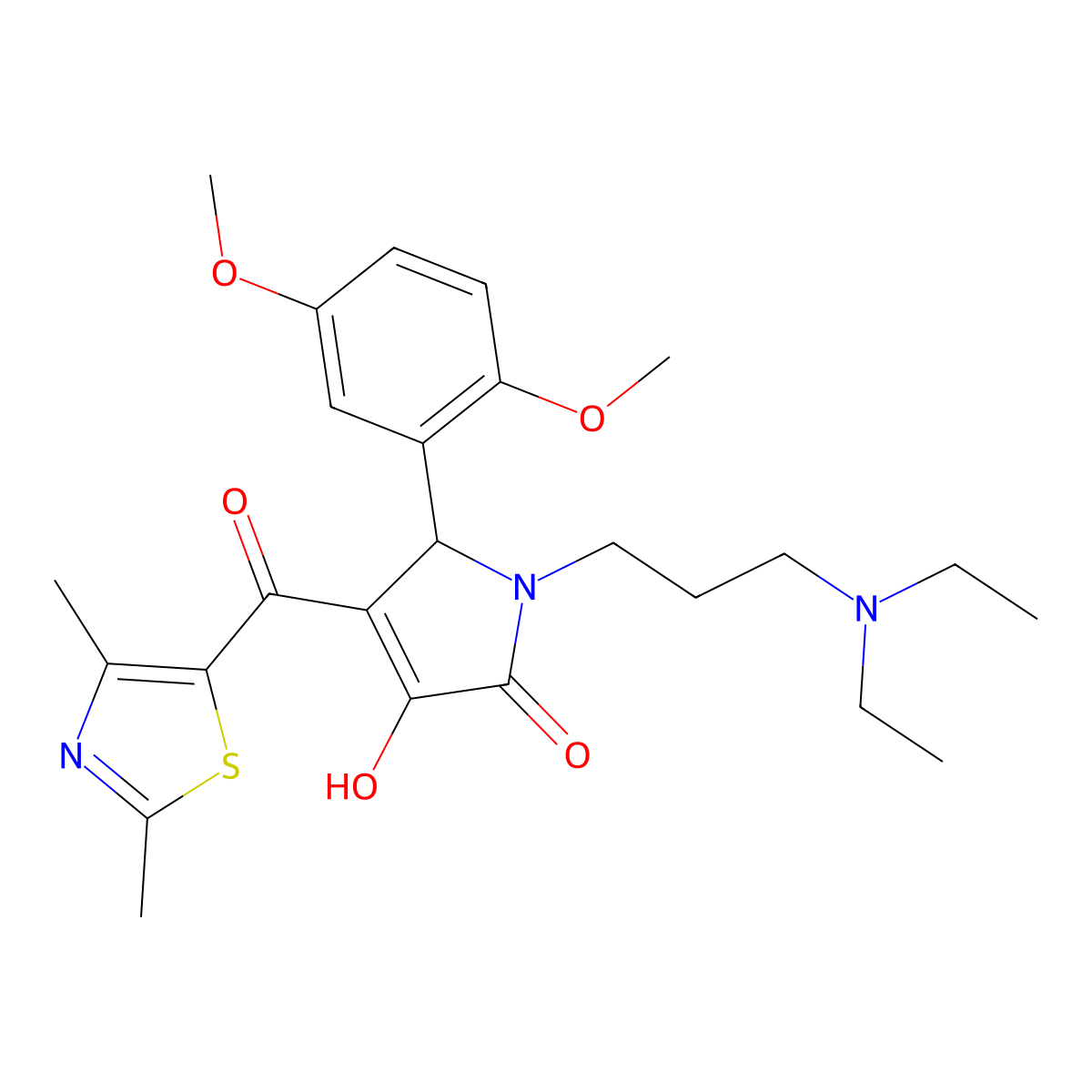 1-[3-(Diethylamino)propyl]-5-(2,5-dimethoxyphenyl)-4-[(2,4-dimethyl(1,3-thiazo l-5-yl))carbonyl]-3-hydroxy-3-pyrrolin-2-one molecular structure, CAS 627888-30-6