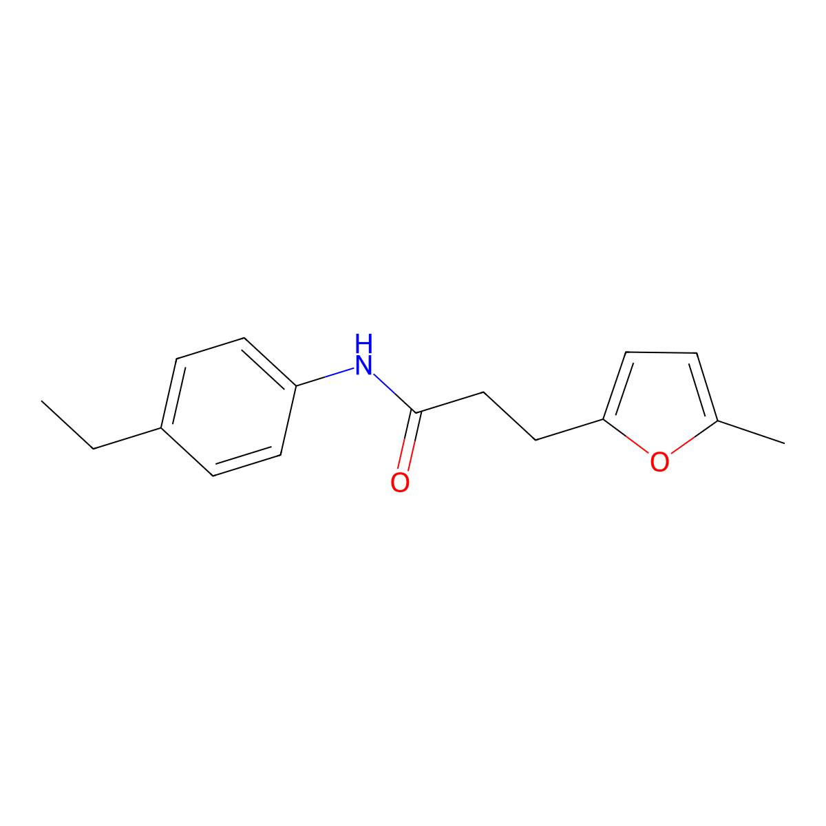 N-(4-ethylphenyl)-3-(5-methylfuran-2-yl)propanamide molecular structure, CAS 627889-30-9