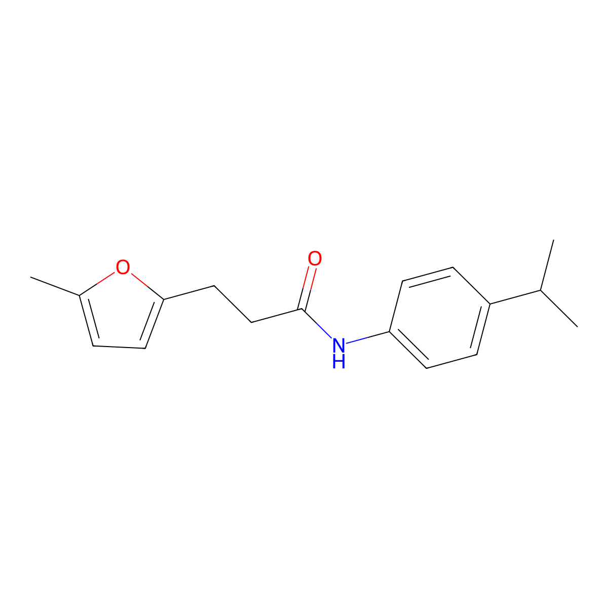 3-(5-methylfuran-2-yl)-N-(4-propan-2-ylphenyl)propanamide molecular structure, CAS 627889-31-0
