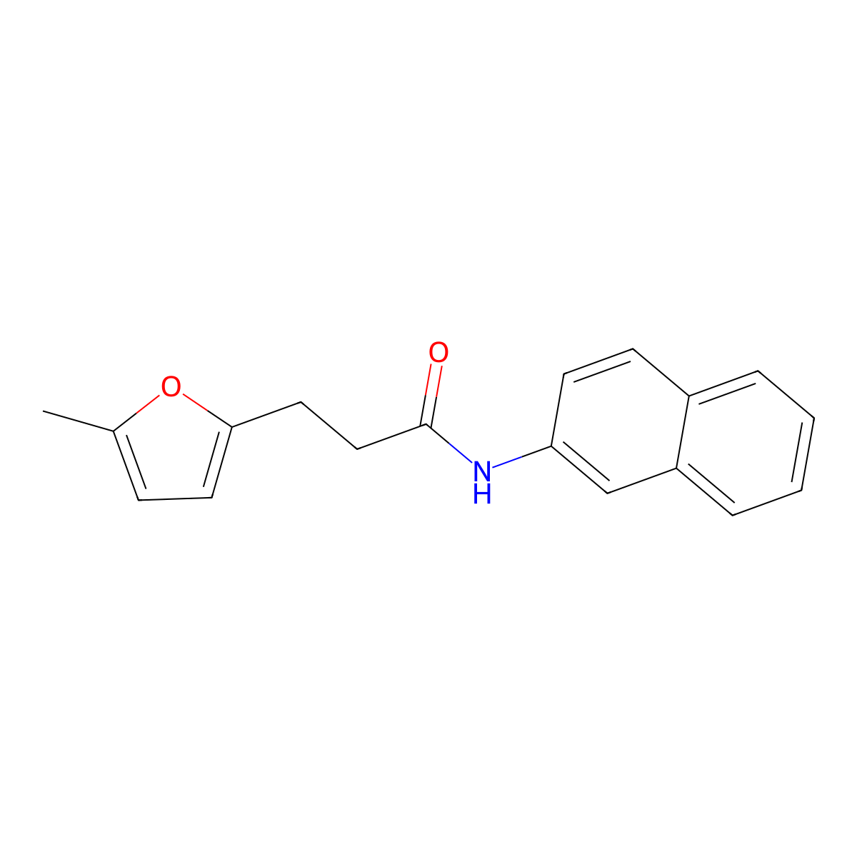 3-(5-methylfuran-2-yl)-N-(naphthalen-2-yl)propanamide molecular structure, CAS 627889-35-4