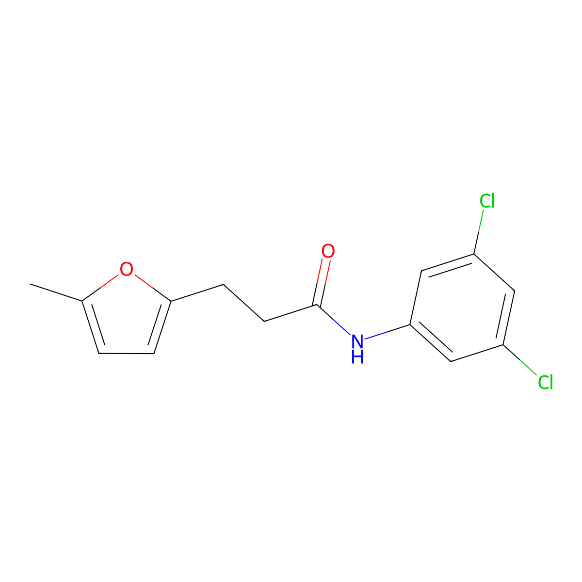 N-(3,5-dichlorophenyl)-3-(5-methylfuran-2-yl)propanamide molecular structure, CAS 627889-39-8