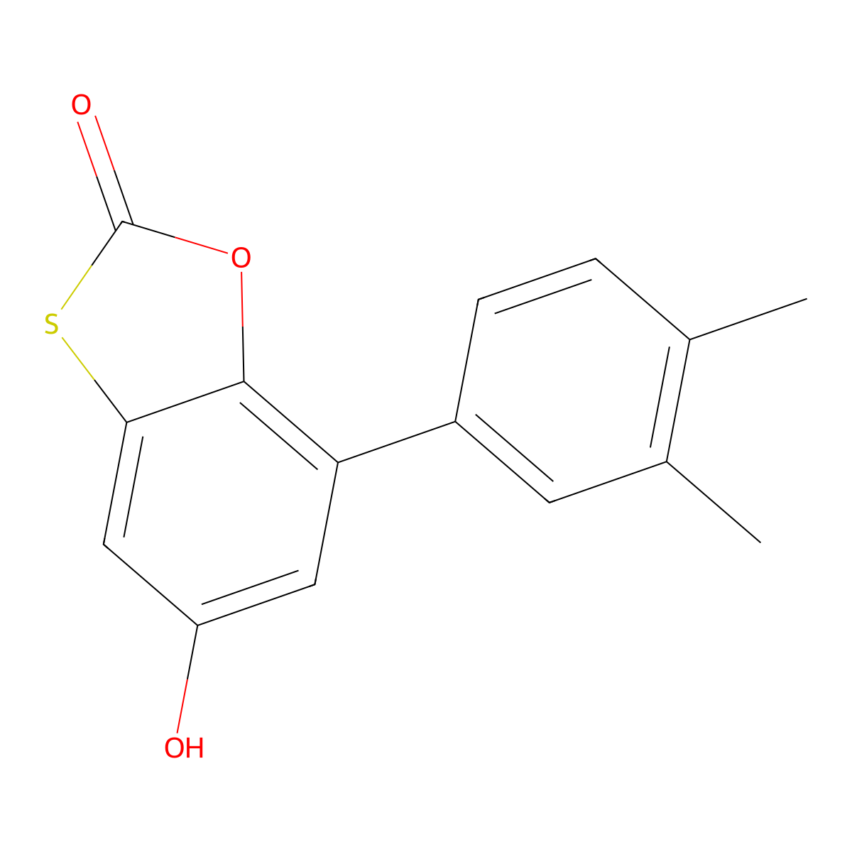 7-(3,4-Dimethylphenyl)-5-hydroxy-1,3-benzoxathiol-2-one molecular structure, CAS 627889-77-4