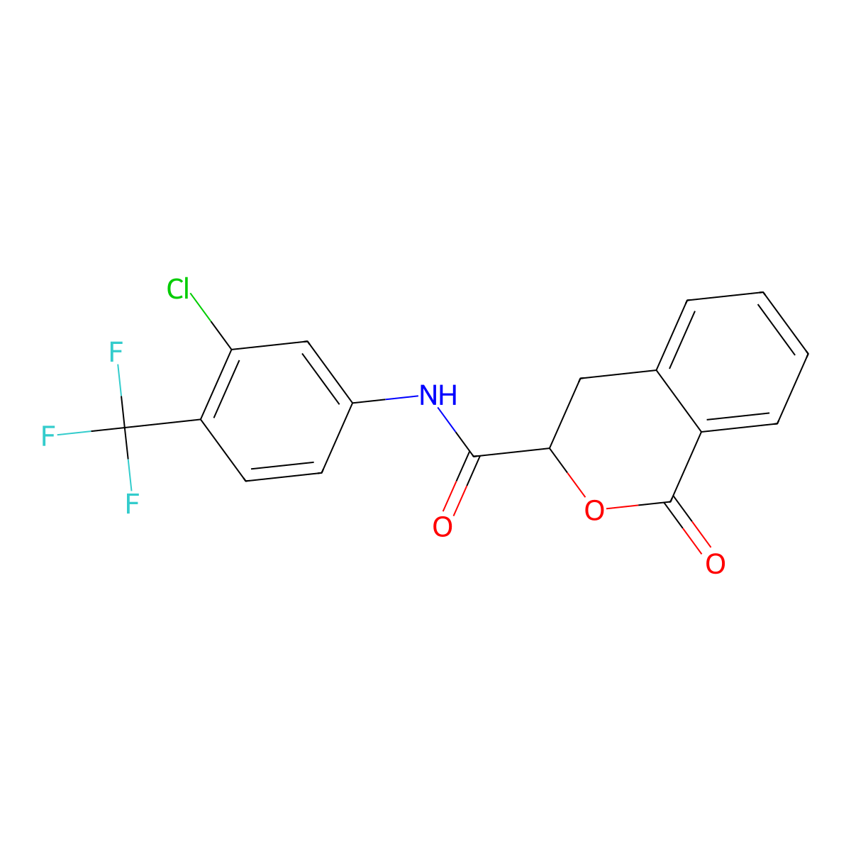 N-[3-chloro-4-(trifluoromethyl)phenyl]-1-oxo-3,4-dihydroisochromene-3-carboxamide molecular structure, CAS 627889-81-0