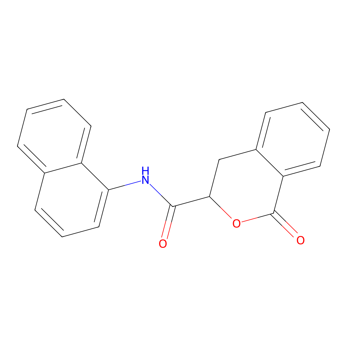 N-(naphthalen-1-yl)-1-oxo-3,4-dihydro-1H-isochromene-3-carboxamide molecular structure, CAS 627889-82-1