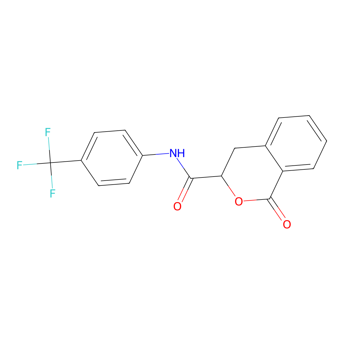 1-oxo-N-[4-(trifluoromethyl)phenyl]-3,4-dihydro-1H-isochromene-3-carboxamide molecular structure, CAS 627889-86-5