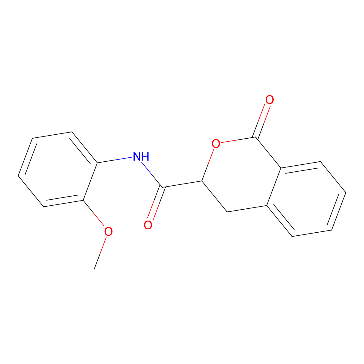 1-Oxo-isochroman-3-carboxylic acid (2-methoxy-phenyl)-amide molecular structure, CAS 627889-89-8