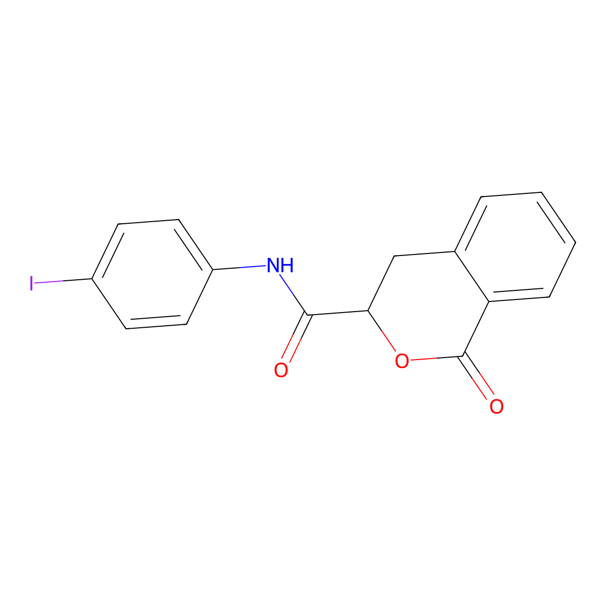 N-(4-iodophenyl)-1-oxo-3,4-dihydro-1H-isochromene-3-carboxamide molecular structure, CAS 627889-93-4