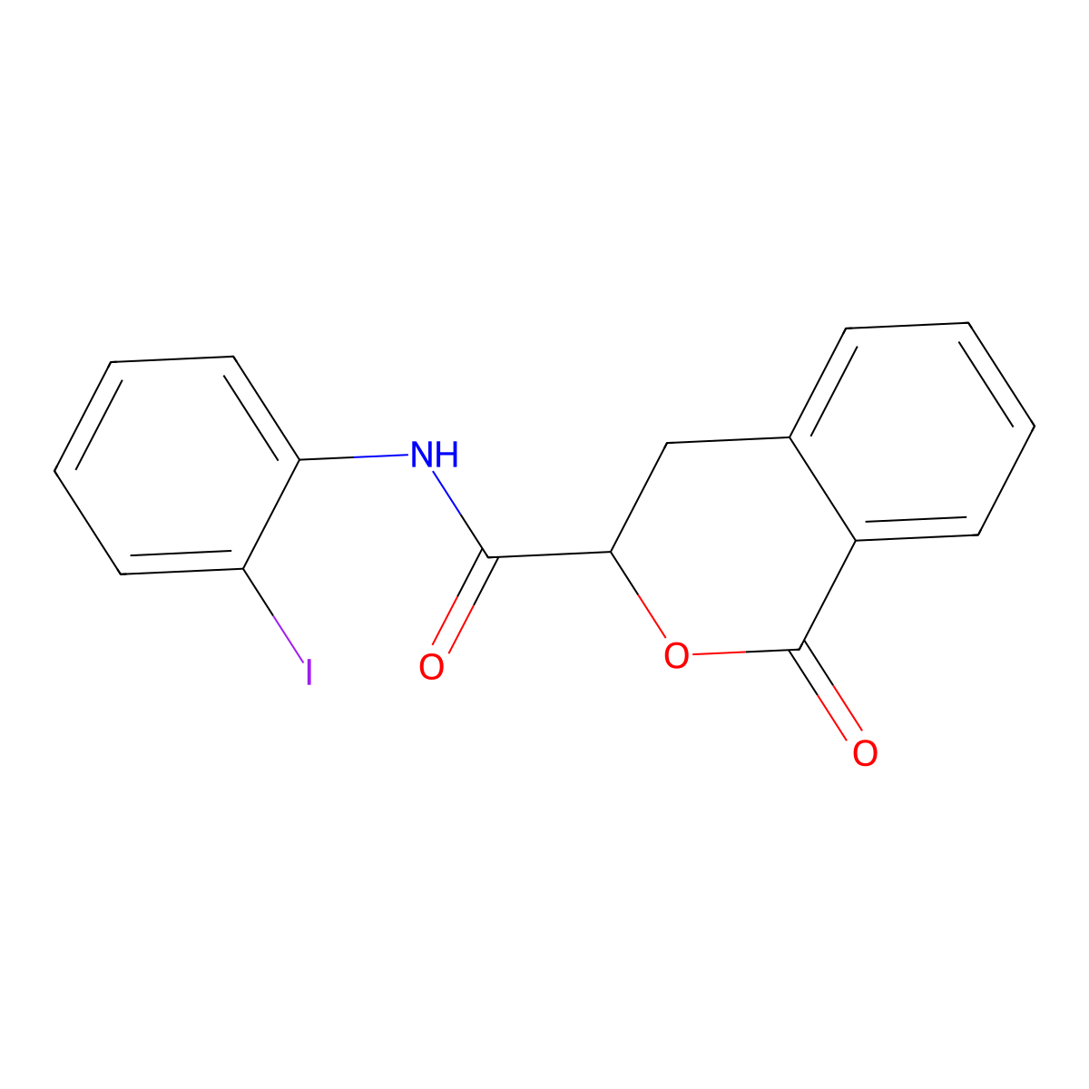 N-(2-iodophenyl)-1-oxo-3,4-dihydroisochromene-3-carboxamide molecular structure, CAS 627889-94-5