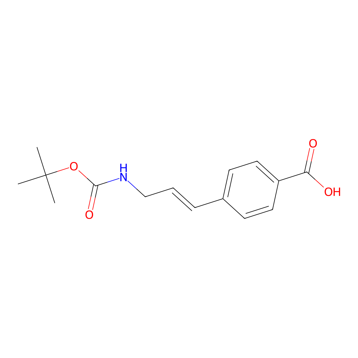 4-[(1E)-3-{[(tert-butoxy)carbonyl]amino}prop-1-en-1-yl]benzoic acid molecular structure, CAS 627898-55-9