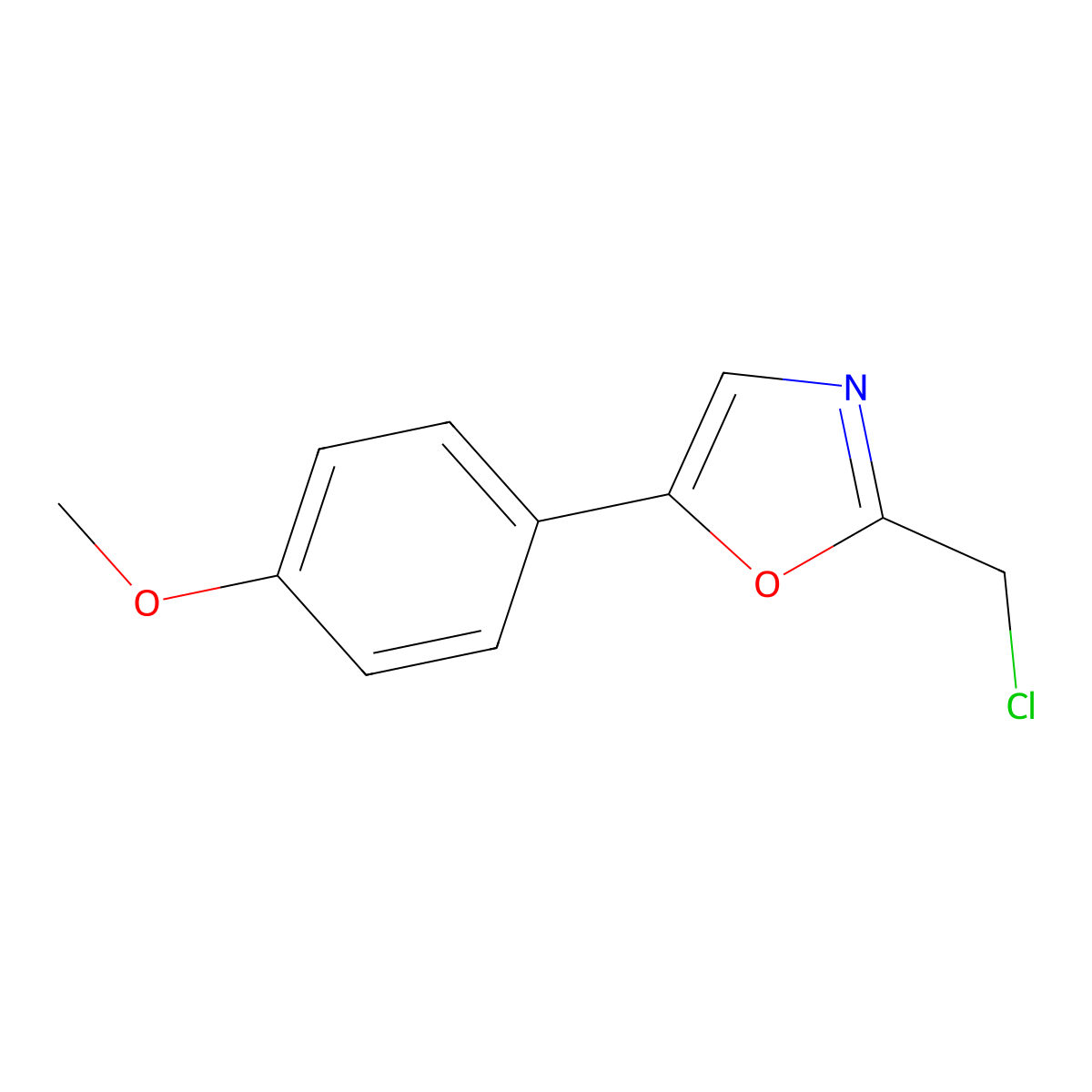 2-(Chloromethyl)-5-(4-methoxyphenyl)-1,3-oxazole molecular structure, CAS 627899-48-3