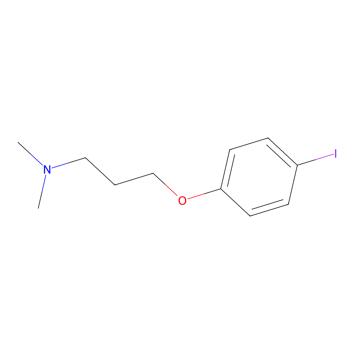 3-(4-iodophenoxy)-N,N-dimethylpropan-1-amine molecular structure, CAS 627899-87-0