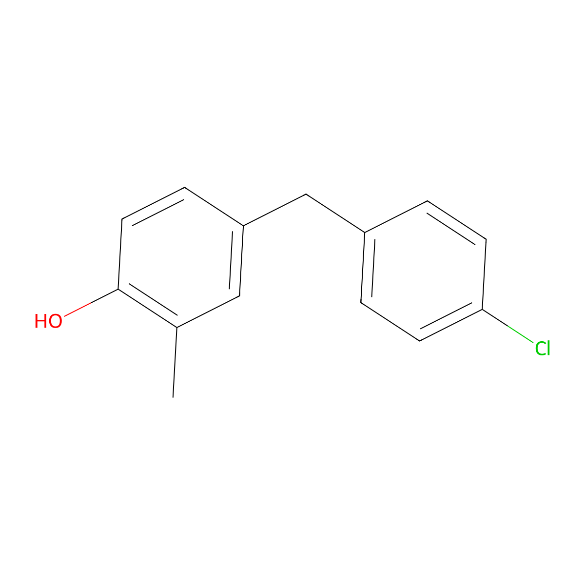 4-(4-Chlorobenzyl)-2-methylphenol molecular structure, CAS 6279-21-6