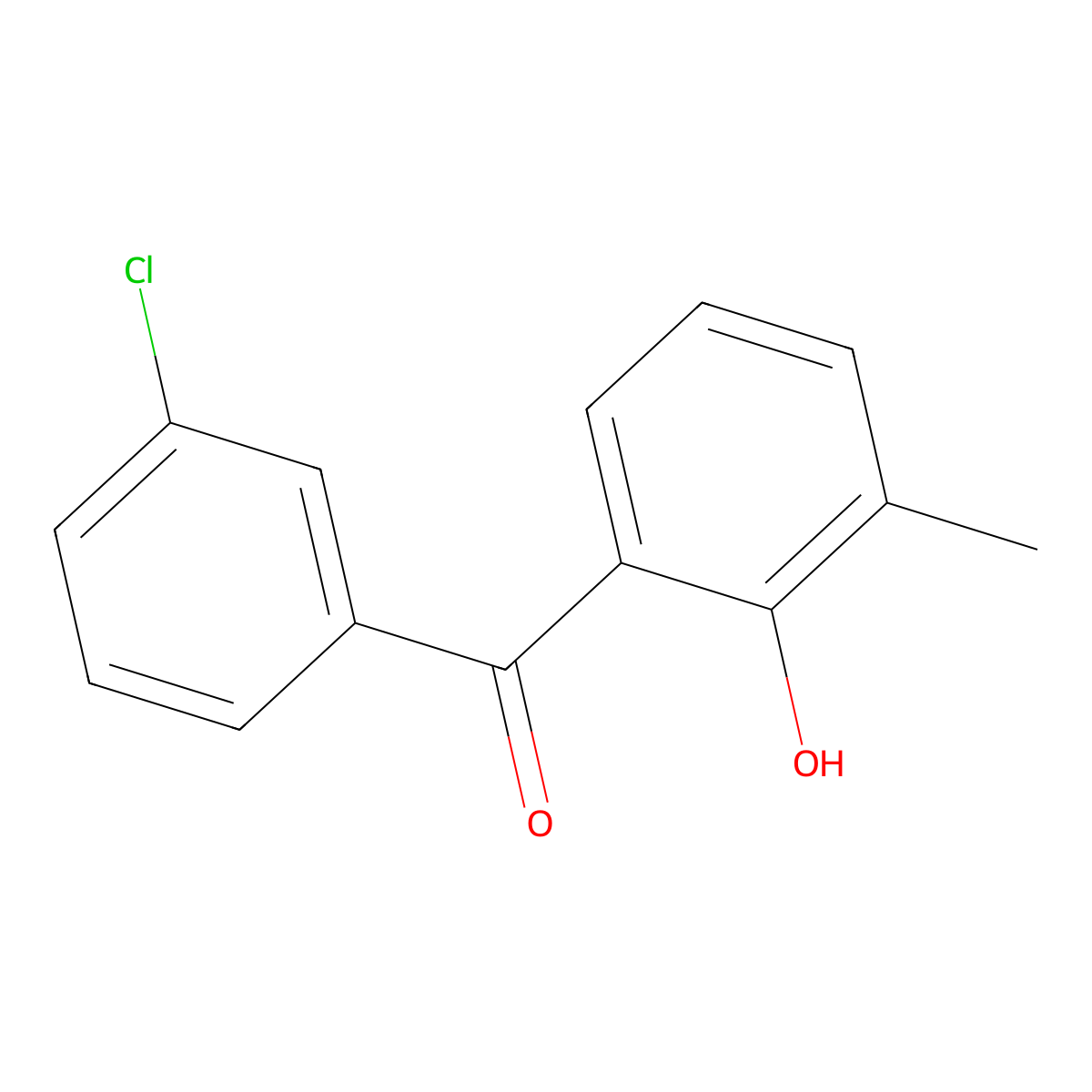(3-Chlorophenyl)(2-hydroxy-3-methylphenyl)methanone molecular structure, CAS 6279-33-0
