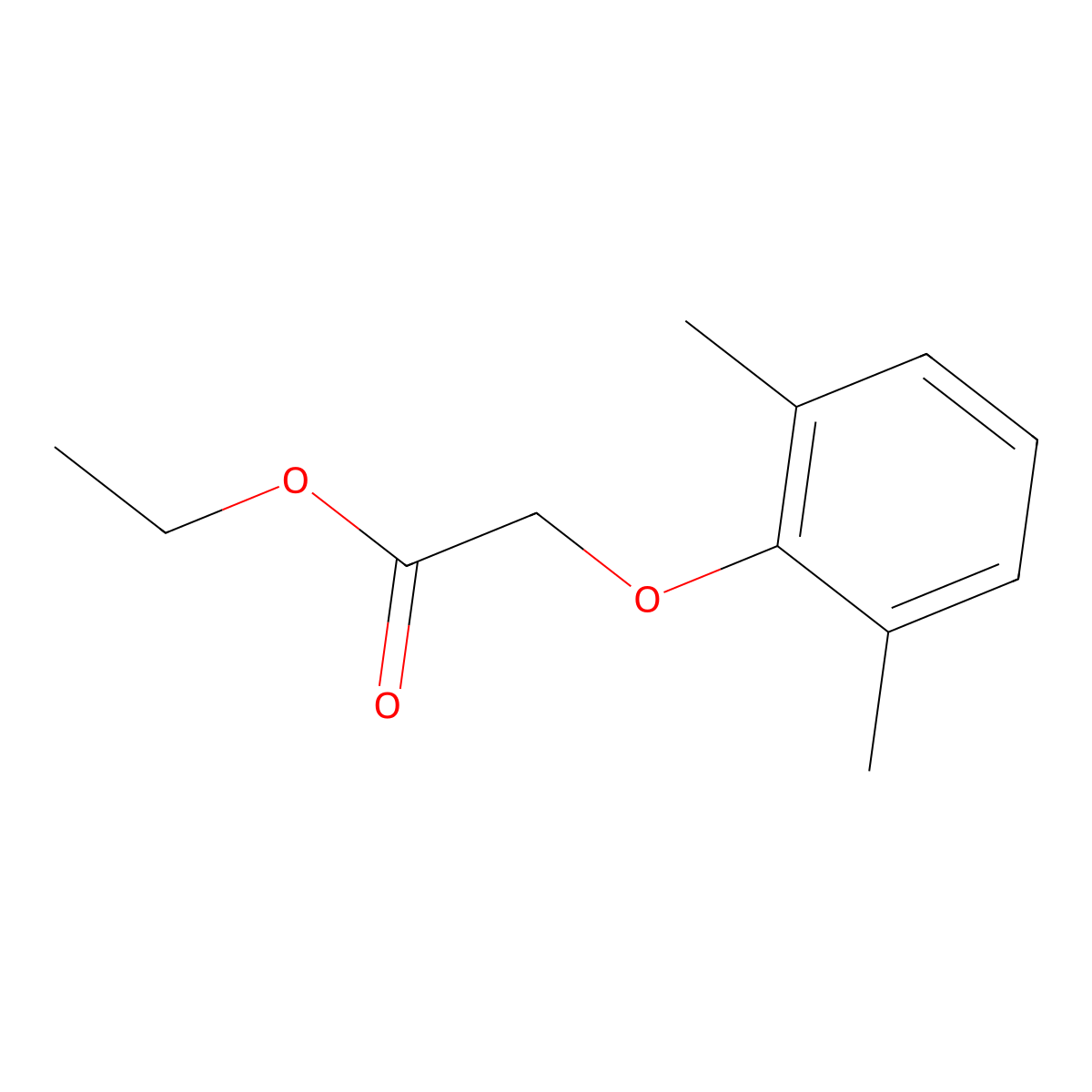 Ethyl 2,6-dimethylphenoxyacetate molecular structure, CAS 6279-47-6