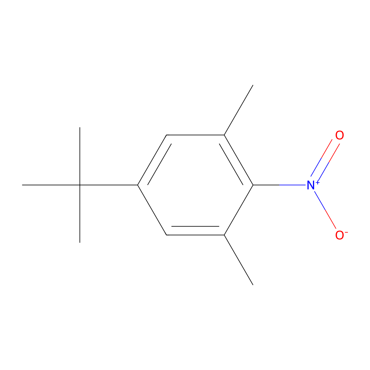 1-Nitro-4-tert-butyl-2,6-dimethylbenzene molecular structure, CAS 6279-89-6