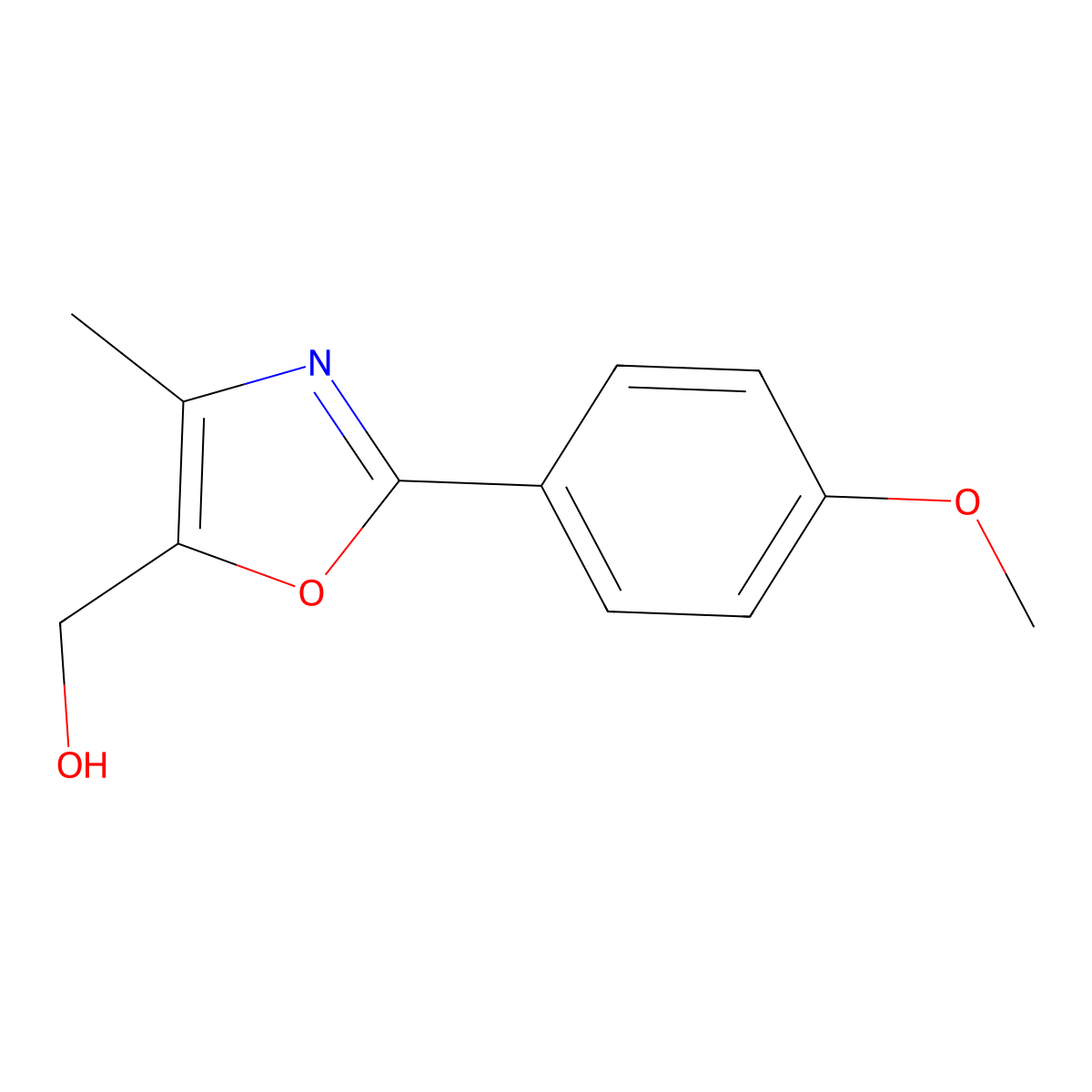 [2-(4-Methoxyphenyl)-4-methyl-1,3-oxazol-5-yl]methanol molecular structure, CAS 627901-95-5