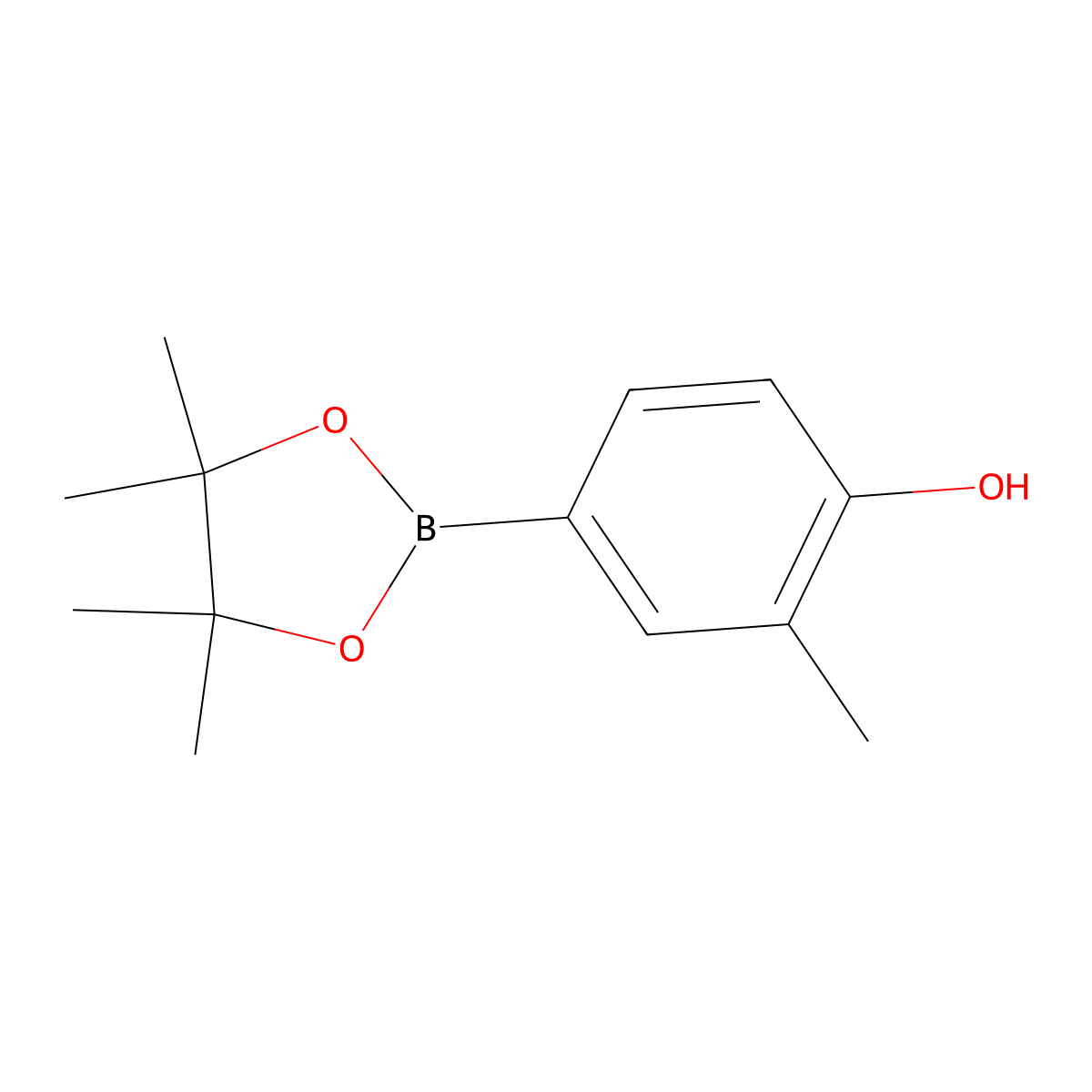 2-Methyl-4-(4,4,5,5-tetramethyl-1,3,2-dioxaborolan-2-yl)phenol molecular structure, CAS 627906-52-9