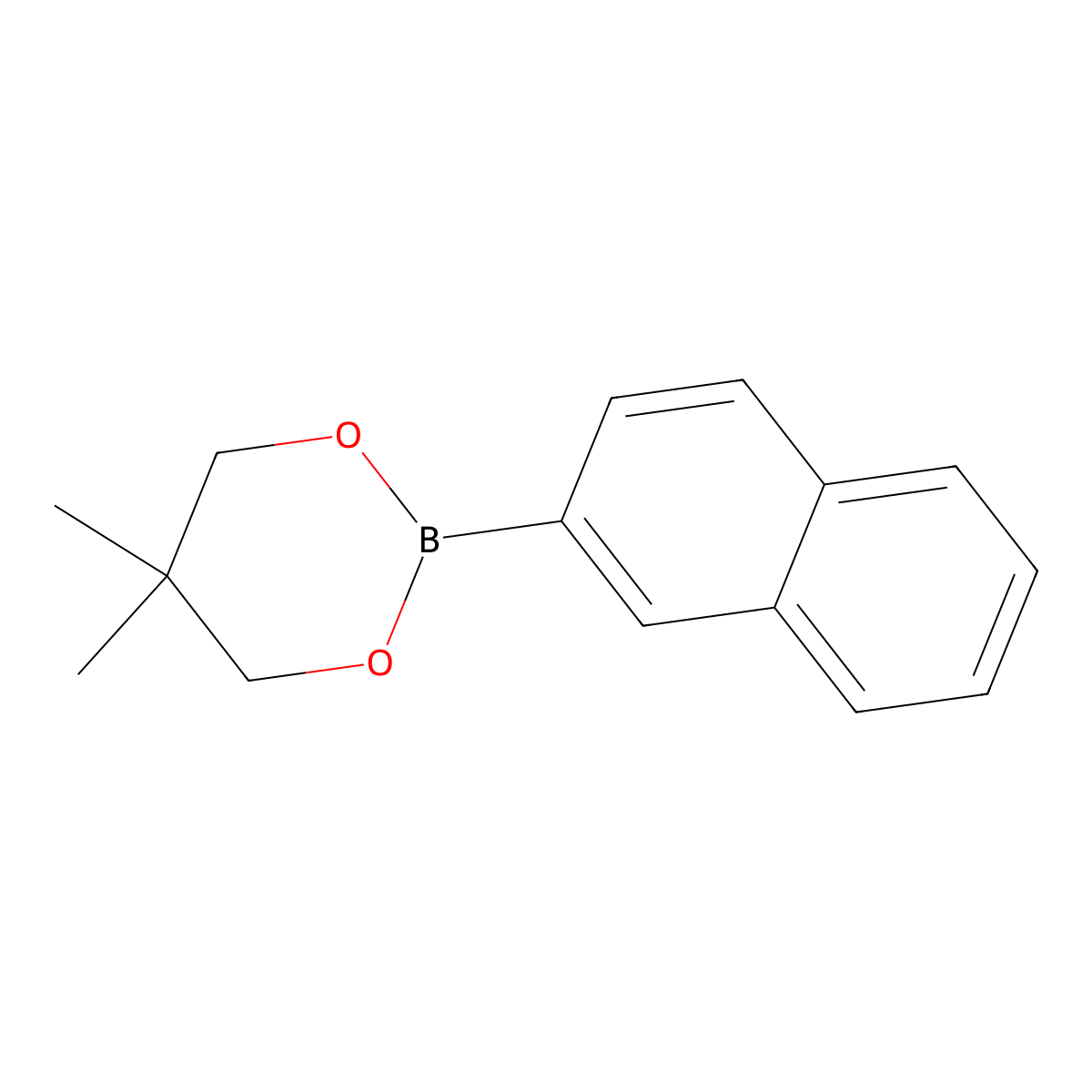 5,5-Dimethyl-2-(naphthalen-2-yl)-1,3,2-dioxaborinane molecular structure, CAS 627906-96-1