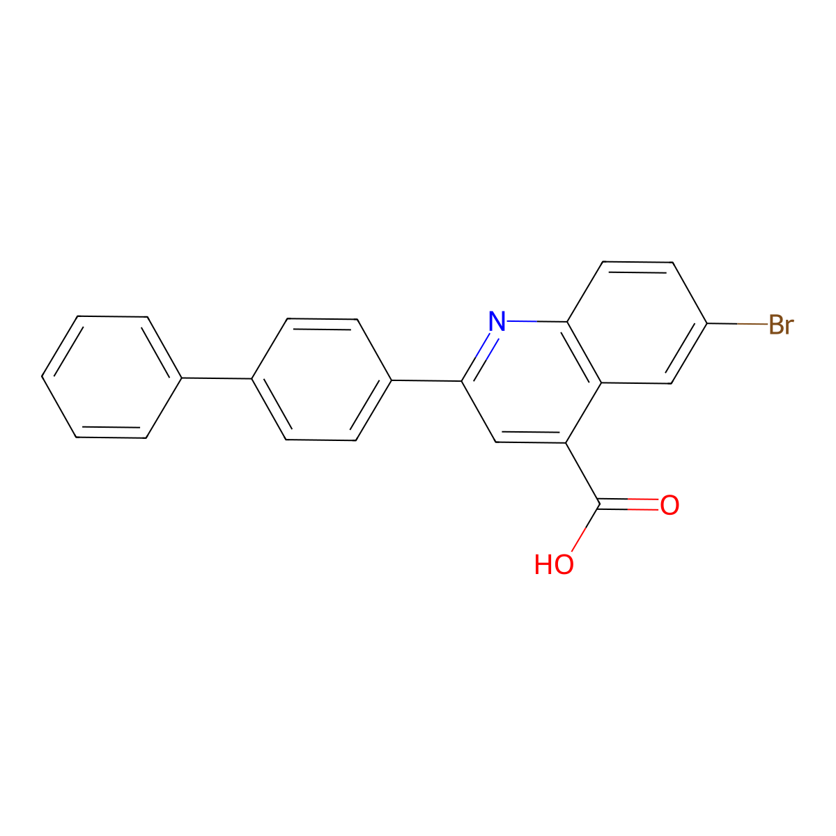 2-Biphenyl-4-yl-6-bromo-4-carboxy-quinoline molecular structure, CAS 627907-08-8