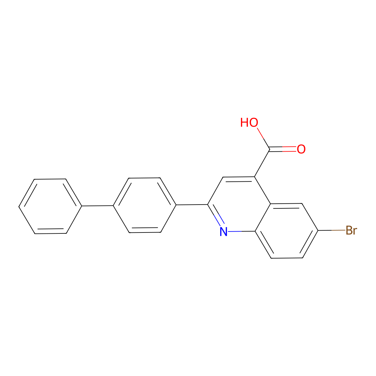 2-Biphenyl-4-yl-6-bromo-4-carboxy-quinoline molecular structure, CAS 627907-08-8