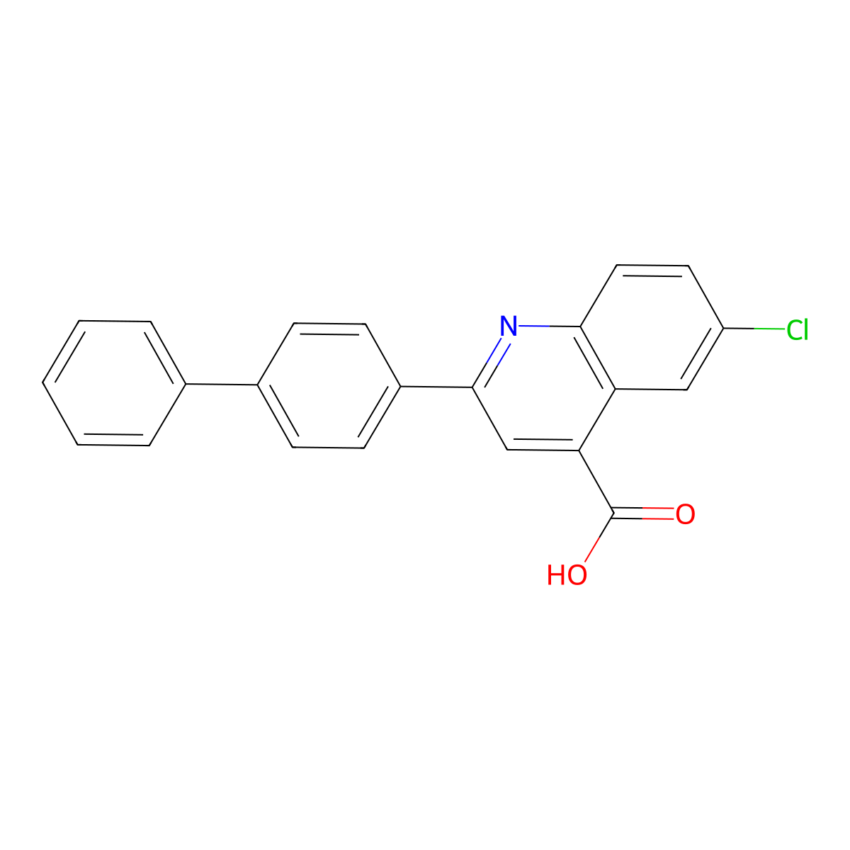 2-Biphenyl-4-yl-6-chloro-4-carboxyquinoline molecular structure, CAS 627907-09-9