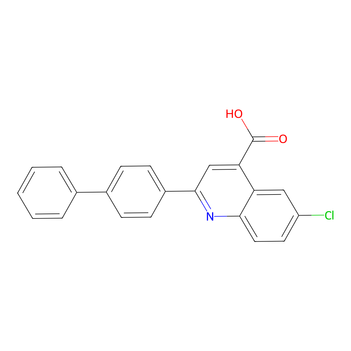 2-Biphenyl-4-yl-6-chloro-4-carboxyquinoline molecular structure, CAS 627907-09-9