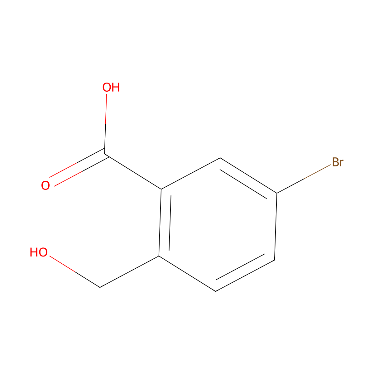 5-Bromo-2-(hydroxymethyl)benzoic acid molecular structure, CAS 627909-55-1