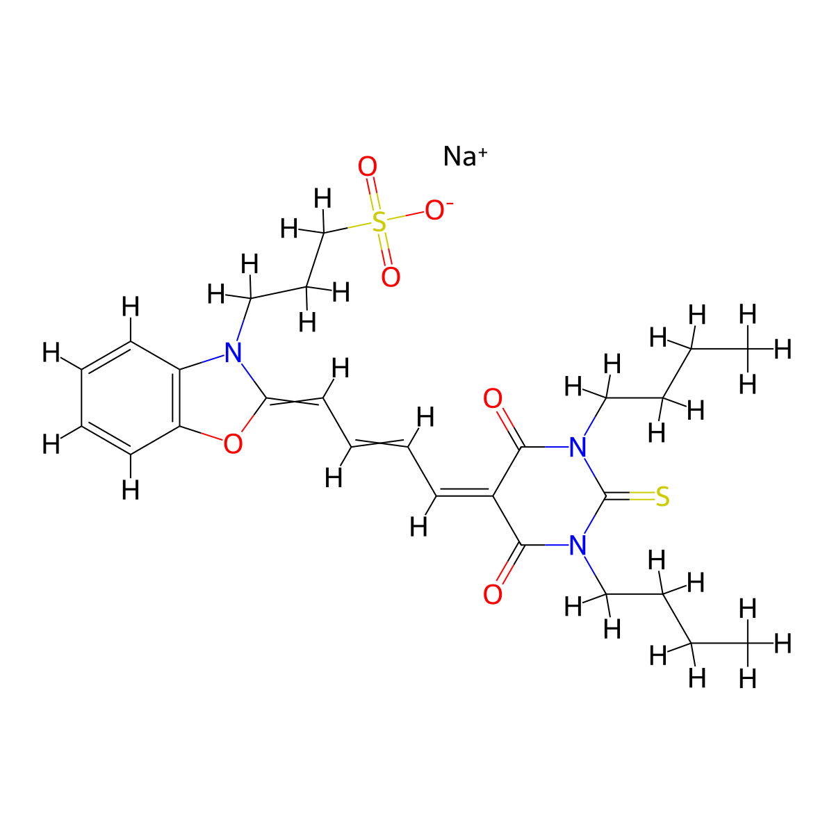 Merocyanine 540 molecular structure, CAS 62796-23-0