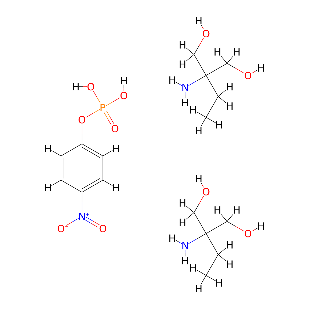 Phosphoric acid, mono(4-nitrophenyl) ester, compd. with 2-amino-2-ethyl-1,3-propanediol (1:2) molecular structure, CAS 62796-28-5