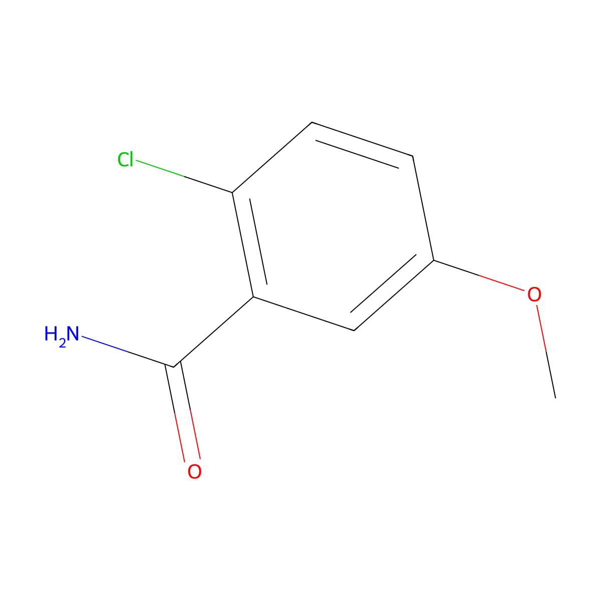 2-Chloro-5-methoxybenzamide molecular structure, CAS 62798-01-0