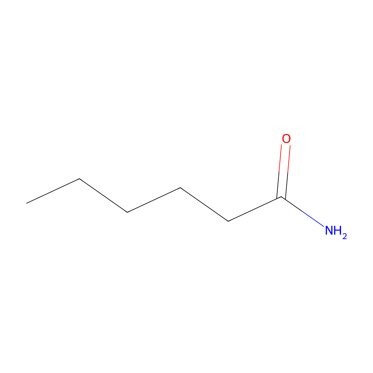 Hexanamide molecular structure, CAS 628-02-4