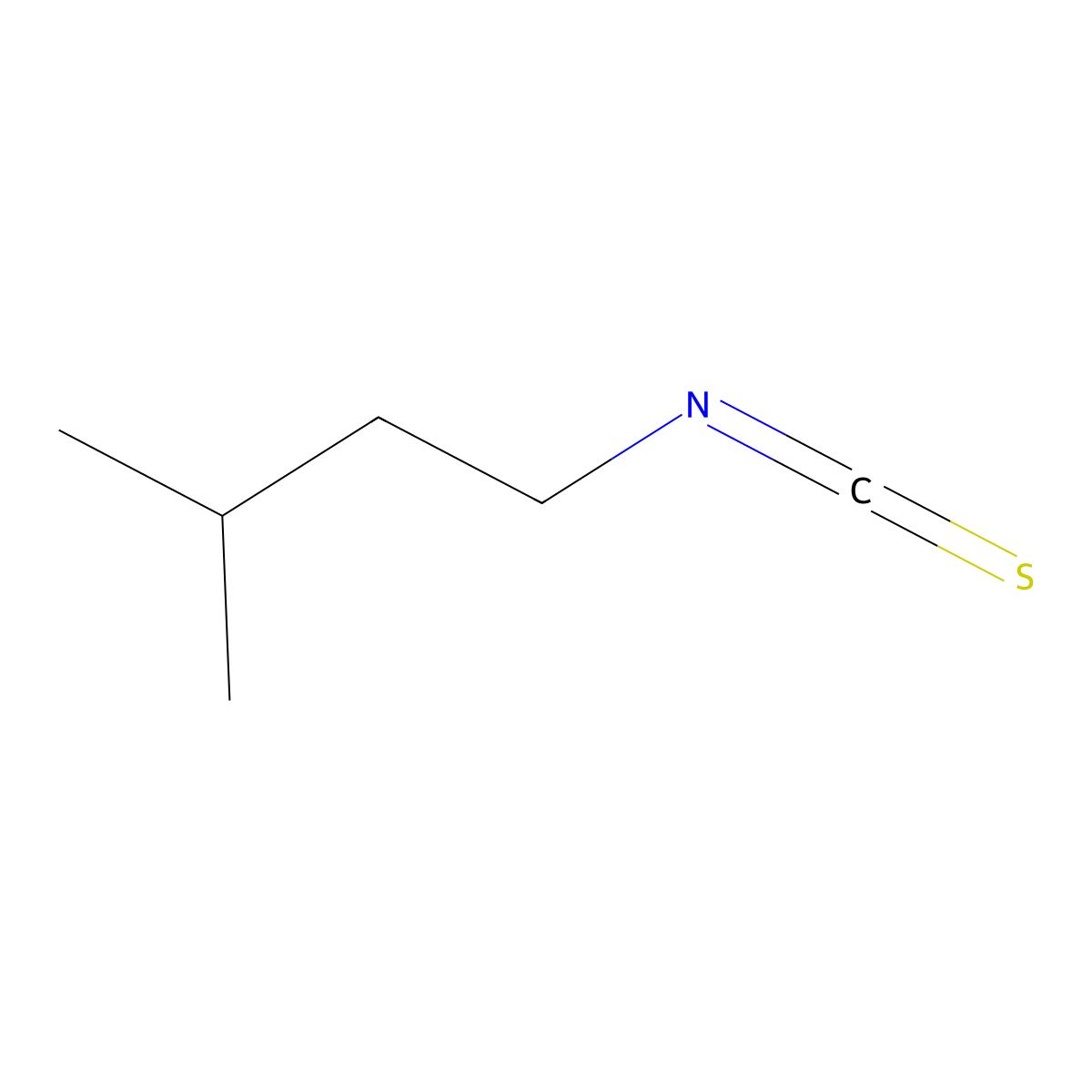 Isoamyl isothiocyanate molecular structure, CAS 628-03-5
