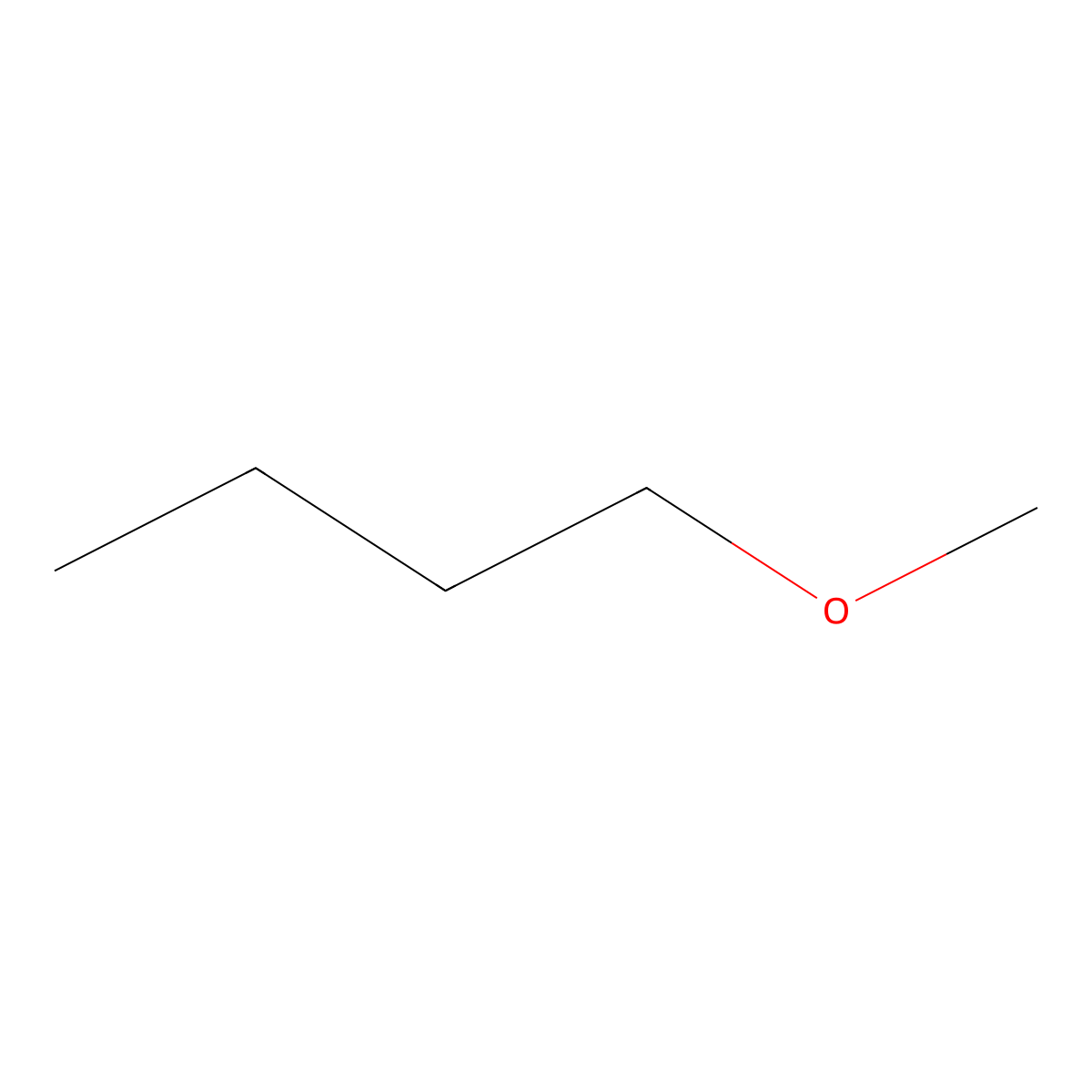 Butyl methyl ether molecular structure, CAS 628-28-4