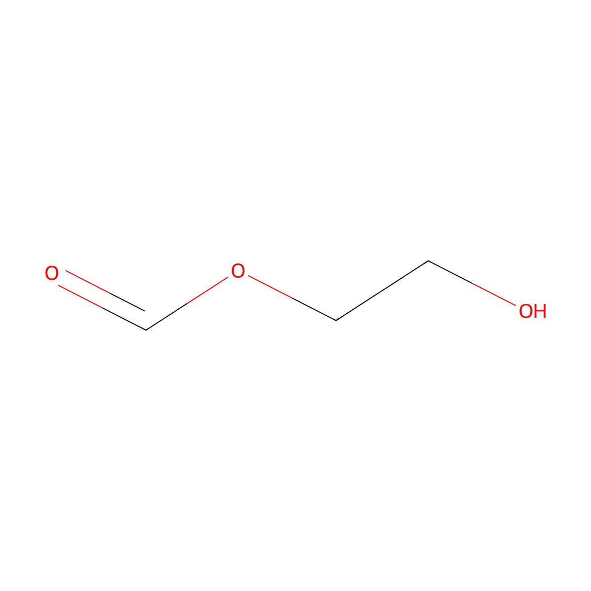 Glycol monoformate molecular structure, CAS 628-35-3