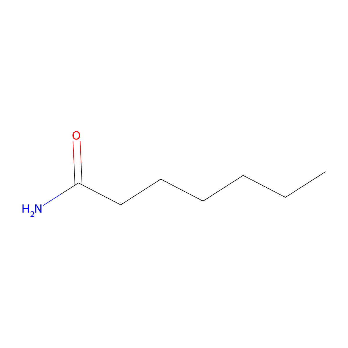 Heptanamide molecular structure, CAS 628-62-6