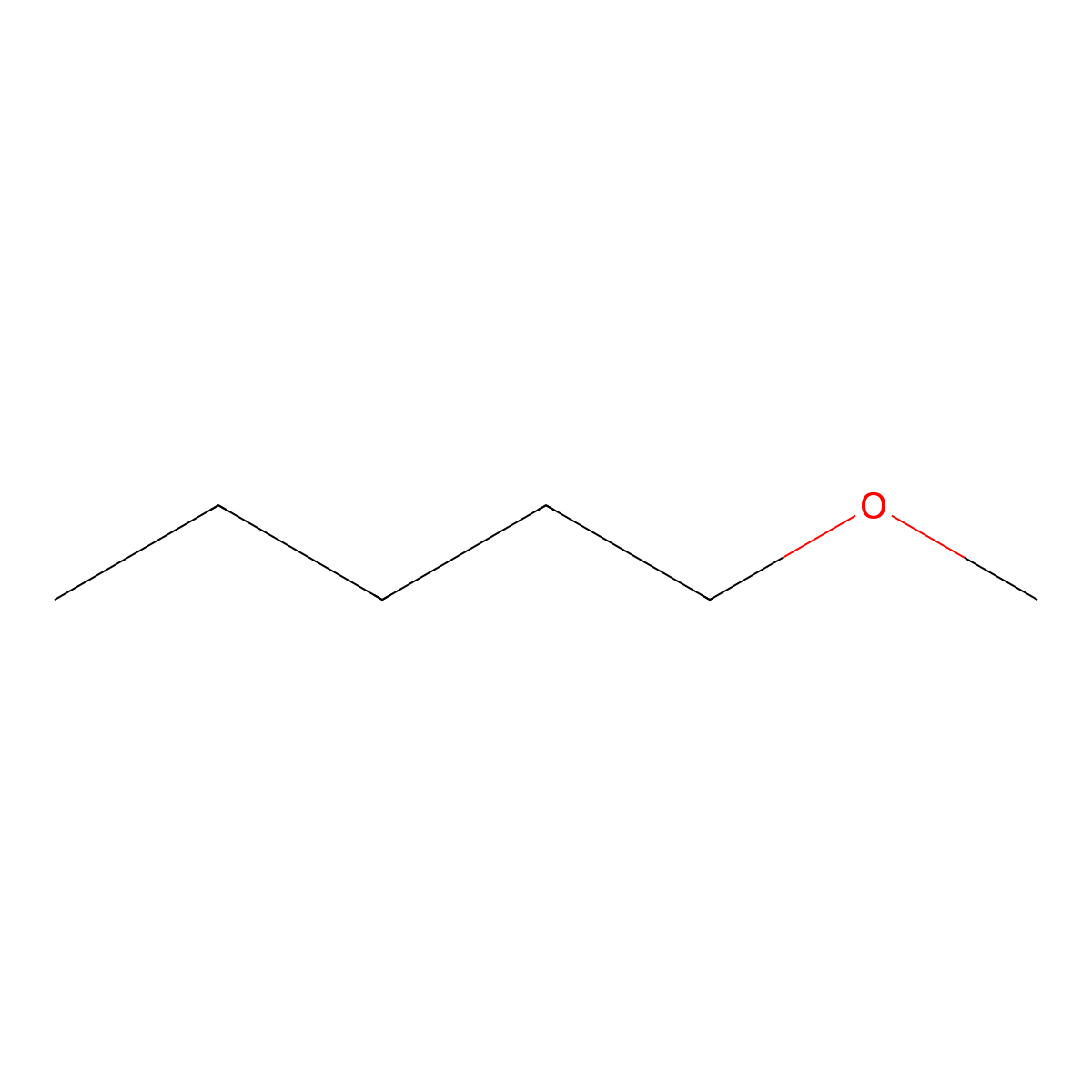 Ether, methyl pentyl molecular structure, CAS 628-80-8