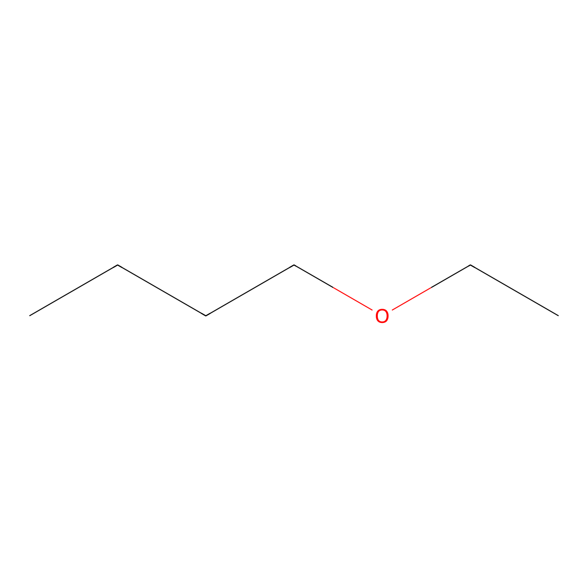 Ethyl butyl ether molecular structure, CAS 628-81-9