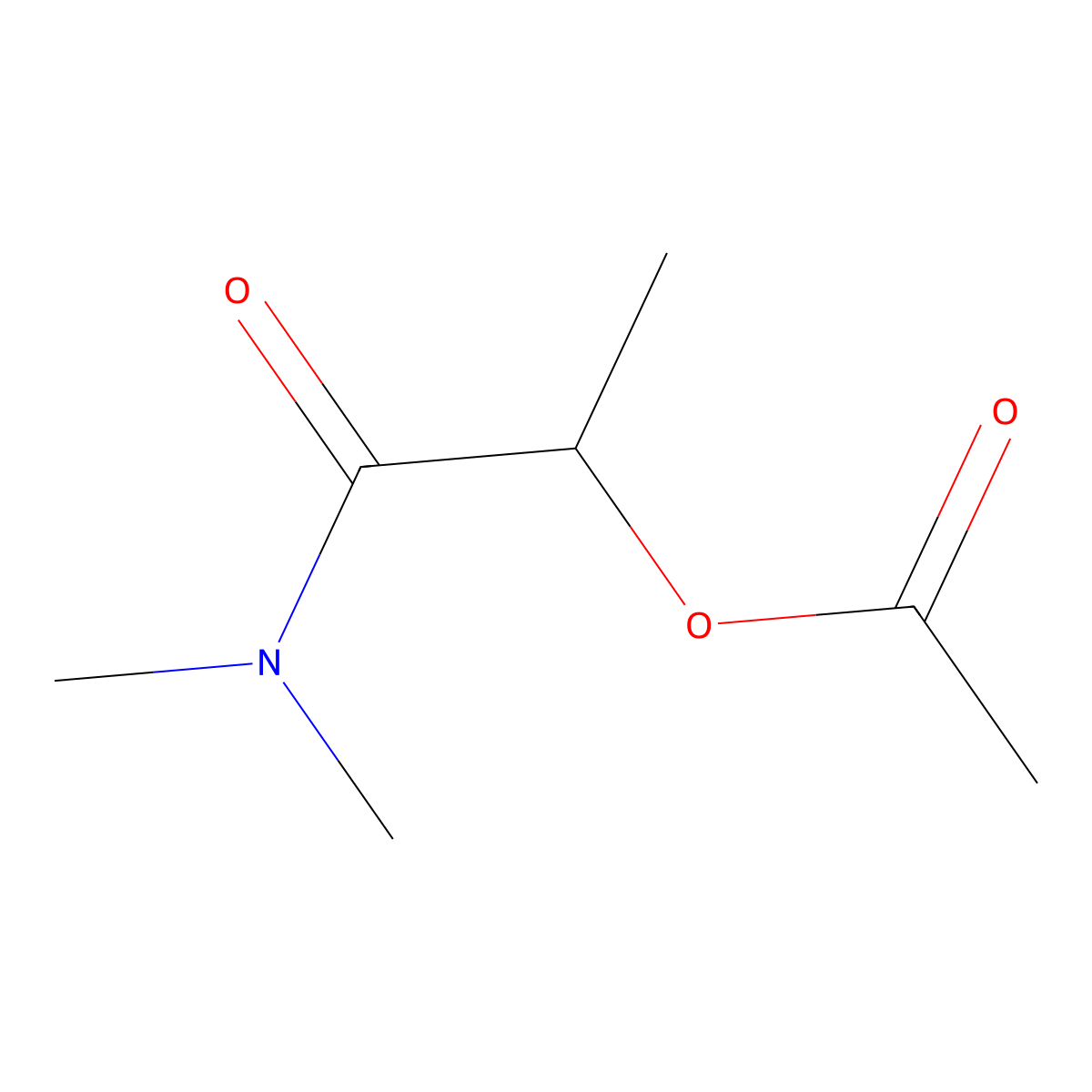 1-(Dimethylamino)-1-oxopropan-2-yl acetate molecular structure, CAS 6280-18-8