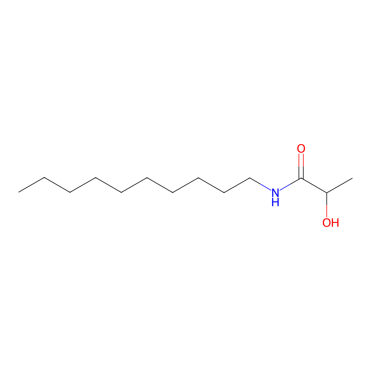 n-Decyl-2-hydroxypropanamide molecular structure, CAS 6280-24-6