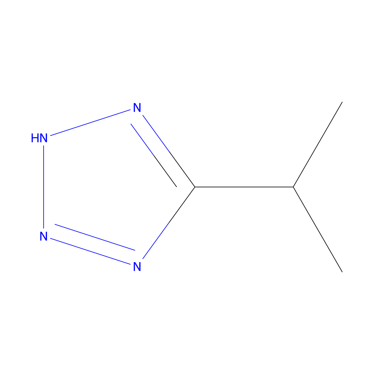 5-(propan-2-yl)-1H-1,2,3,4-tetrazole molecular structure, CAS 6280-28-0