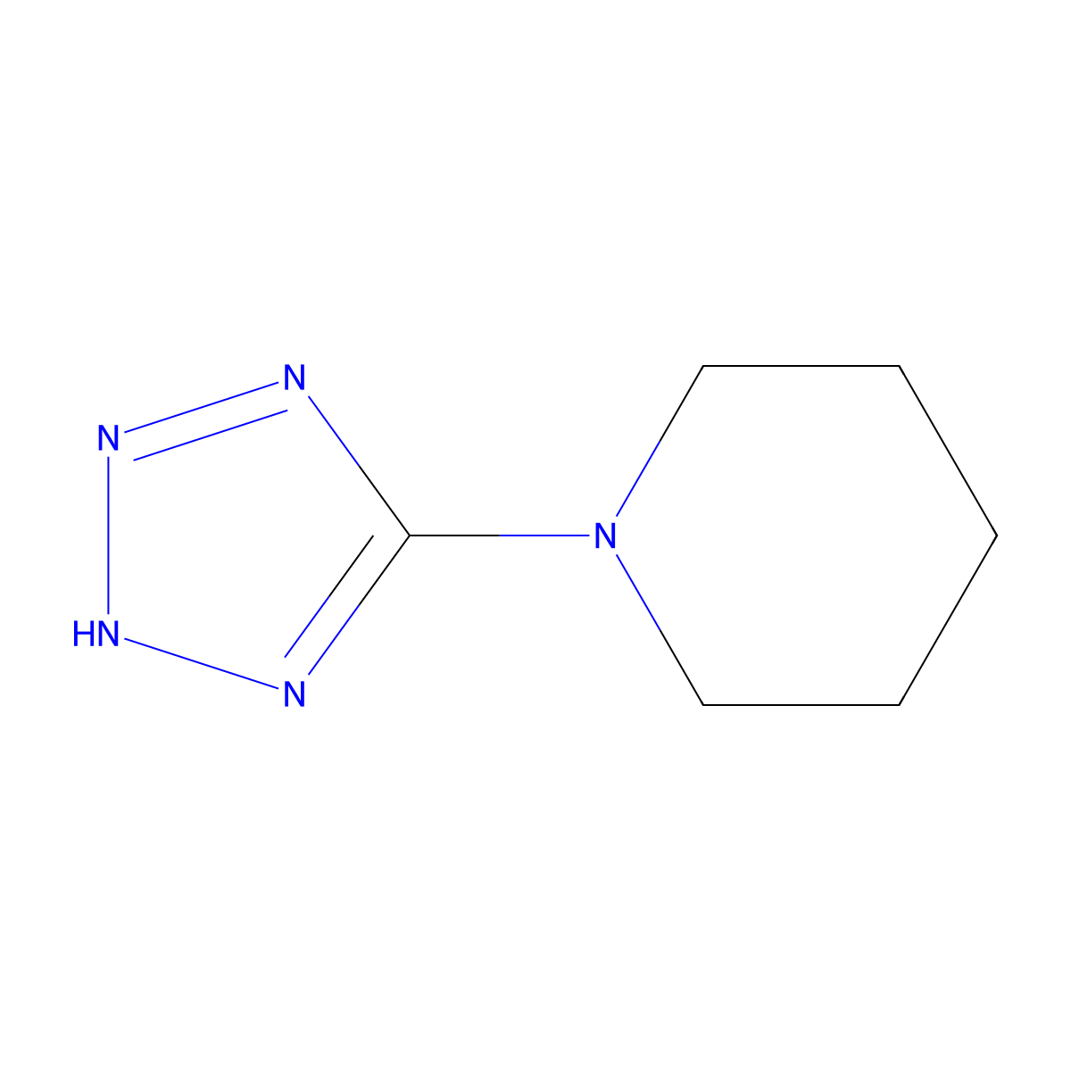 1-(1h-Tetrazol-5-yl)piperidine molecular structure, CAS 6280-32-6