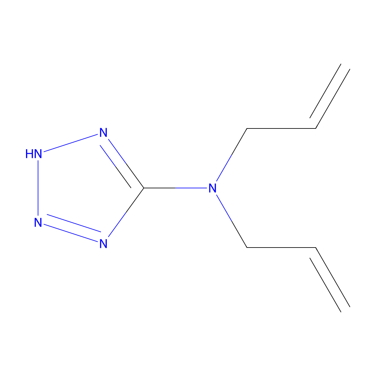 1H-Tetrazole, 5-(diallylamino)- molecular structure, CAS 6280-33-7