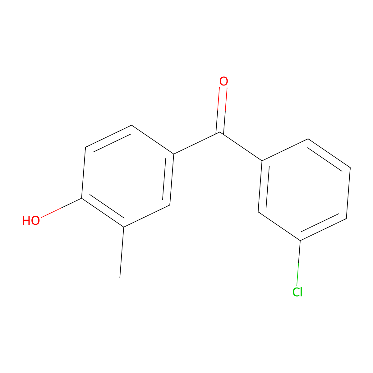 (3-Chlorophenyl)(4-hydroxy-3-methylphenyl)methanone molecular structure, CAS 6280-55-3