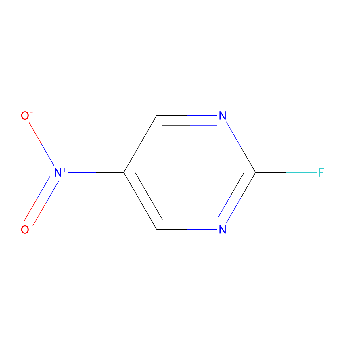 2-Fluoro-5-nitropyrimidine molecular structure, CAS 62802-41-9