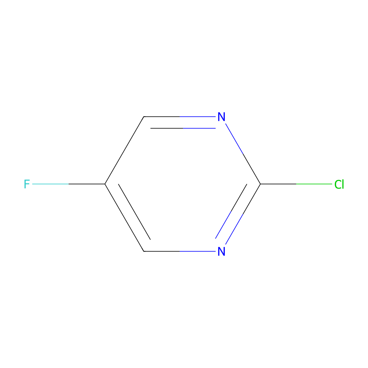 2-Chloro-5-fluoropyrimidine molecular structure, CAS 62802-42-0