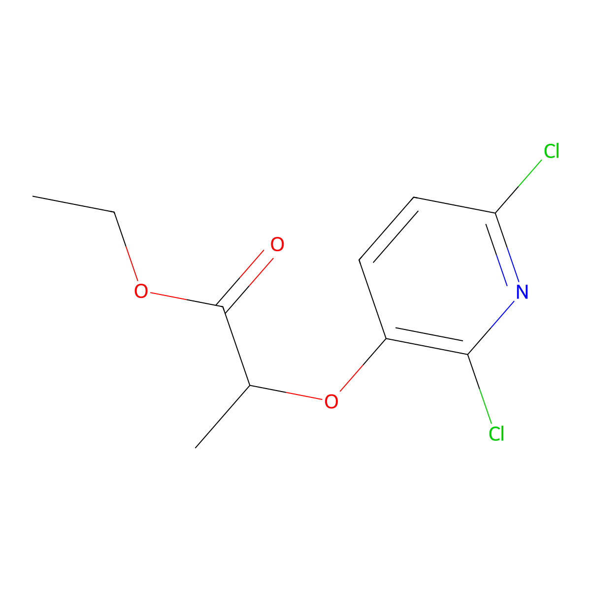 Ethyl 2-[(2,6-dichloropyridin-3-yl)oxy]propanoate molecular structure, CAS 62804-93-7