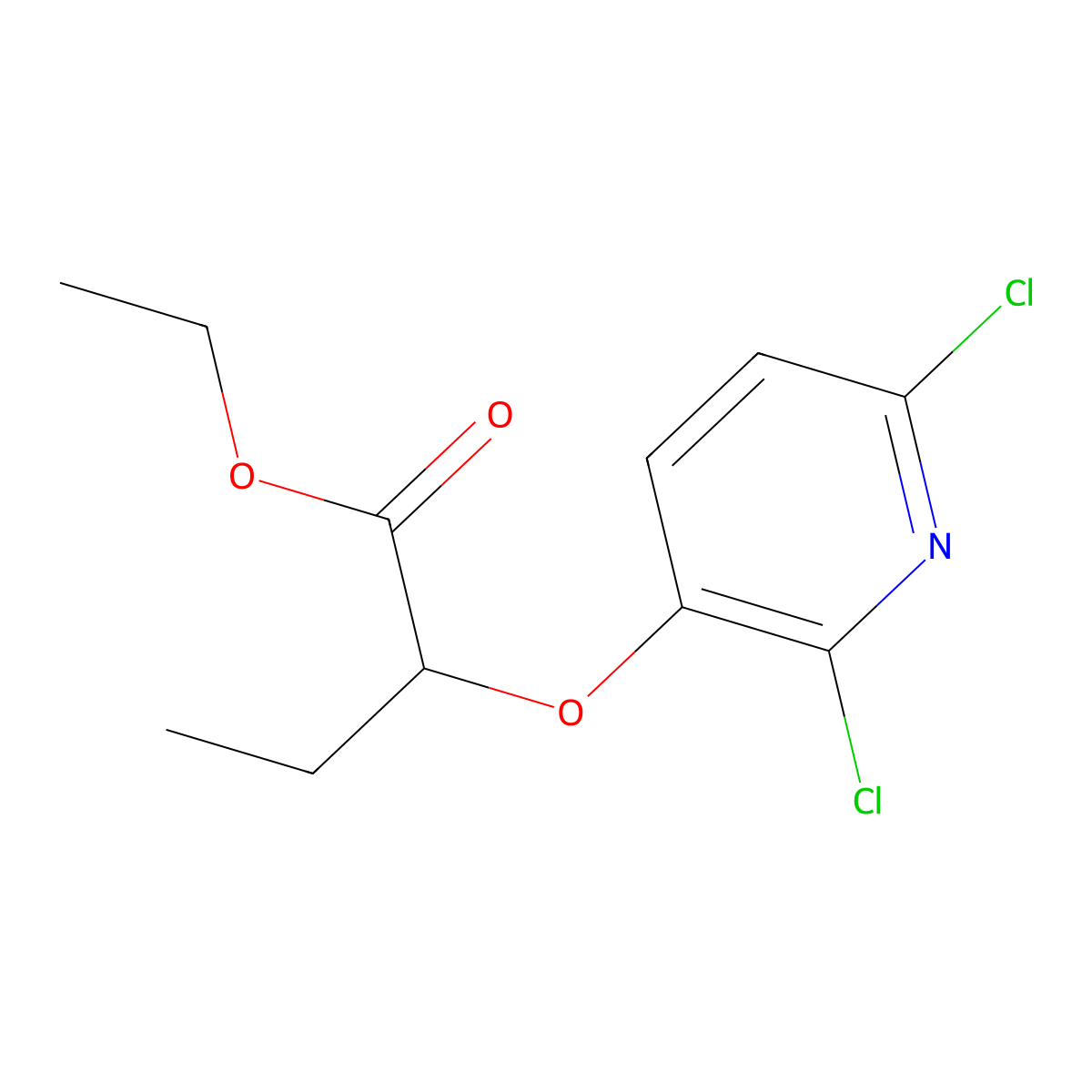 Ethyl 2-[(2,6-dichloropyridin-3-yl)oxy]butanoate molecular structure, CAS 62804-95-9