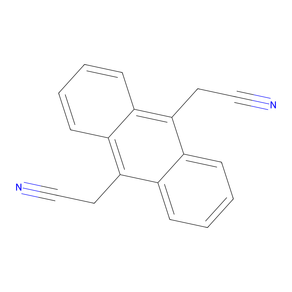 (10-Cyanomethyl-anthracen-9-YL)-acetonitrile molecular structure, CAS 62806-30-8