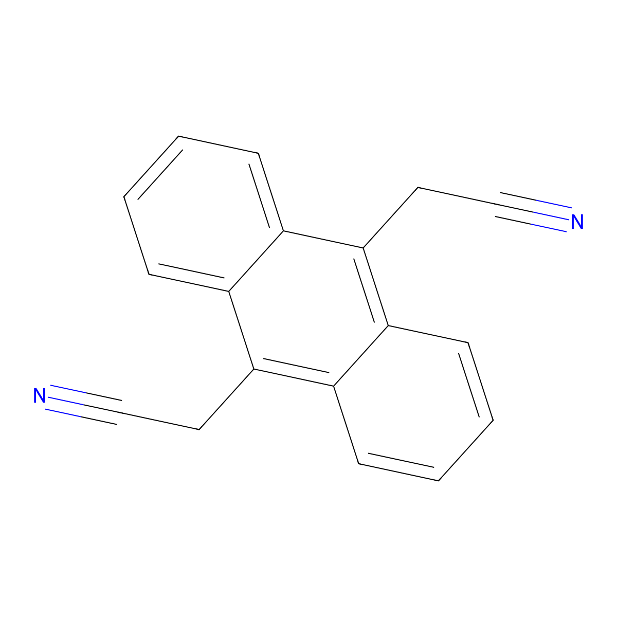 (10-Cyanomethyl-anthracen-9-YL)-acetonitrile molecular structure, CAS 62806-30-8