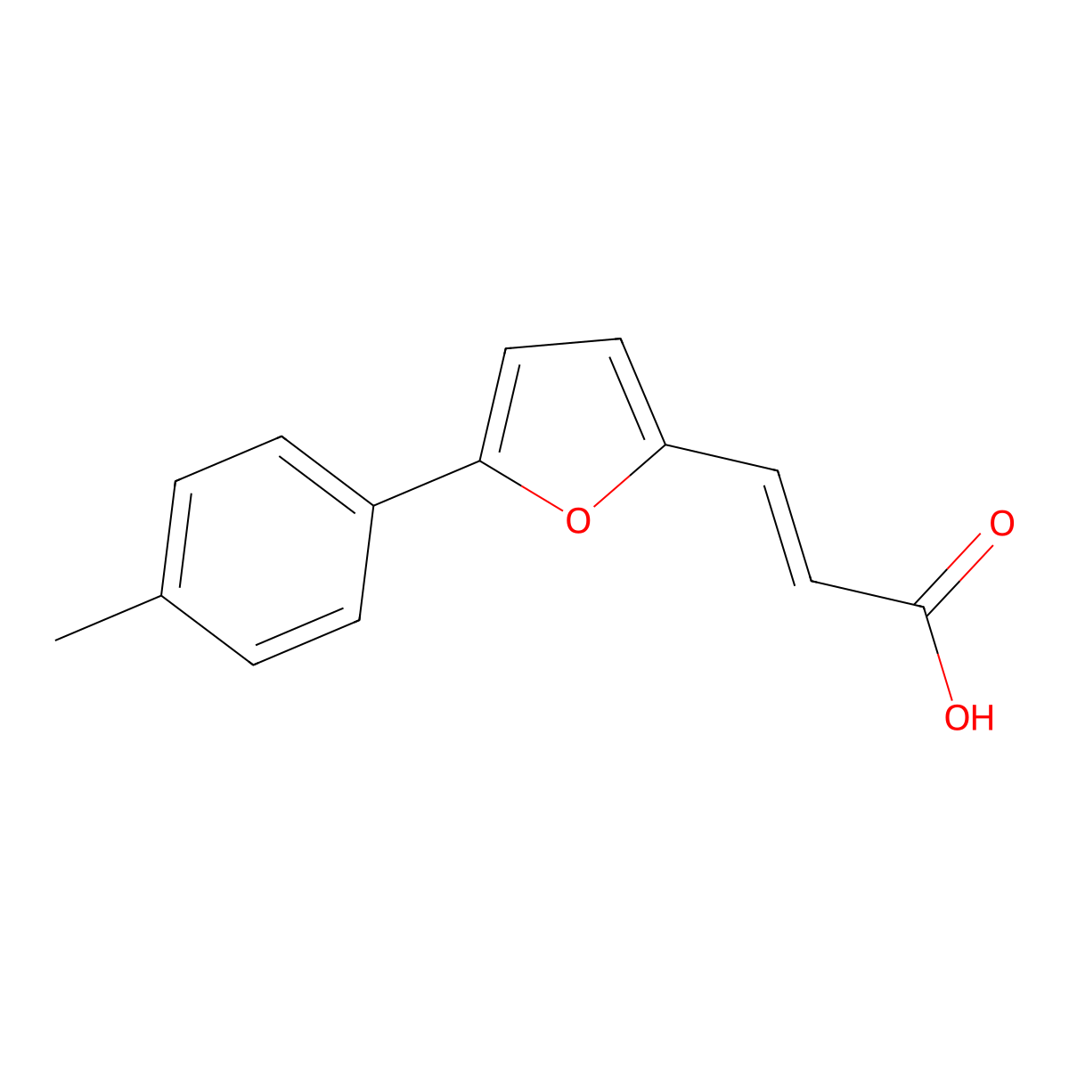 3-(5-p-Tolyl-furan-2-yl)-acrylic acid molecular structure, CAS 62806-32-0
